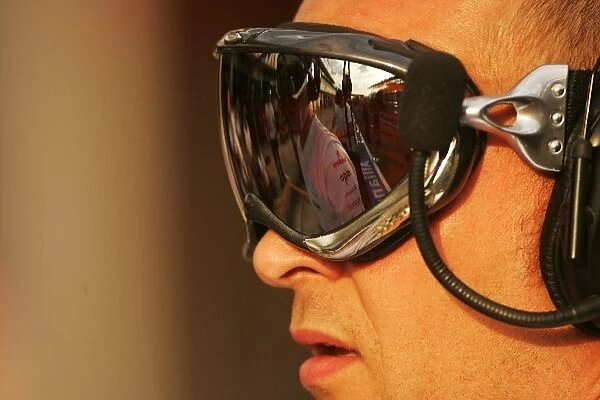 Formula One World Championship: Oakley goggles during McLaren pitstop practice