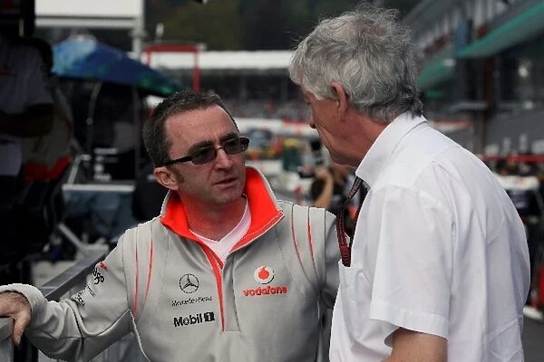 Formula One World Championship: Paddy Lowe McLaren Engineering Director talks with Tony Scott Andrews Official FIA Steward