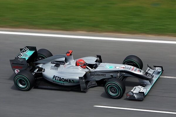 Formula One World Championship: Pedro de la Rosa tests the troublesome Jaguar Cosworth R3 that is being tested alongside last years R2