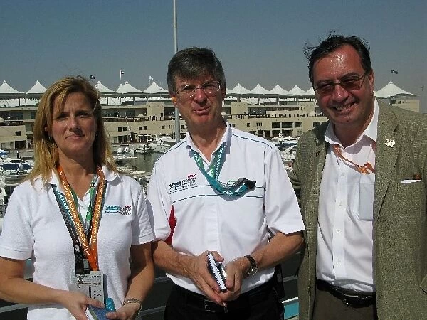 Formula One World Championship: Peter Stayner Executive Sporting Director Yas Marina Circuit, centre, with Douglas Breen, right