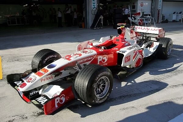 Formula One World Championship: Petrol Ofisi liveried 3rd car of Anthony Davidson Honda F1 Racing Test Driver