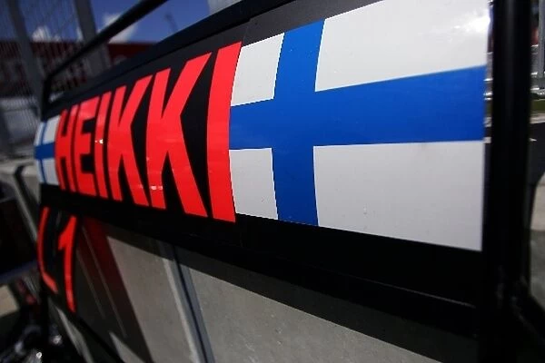 Formula One World Championship: Pit board for Heikki Kovalainen McLaren