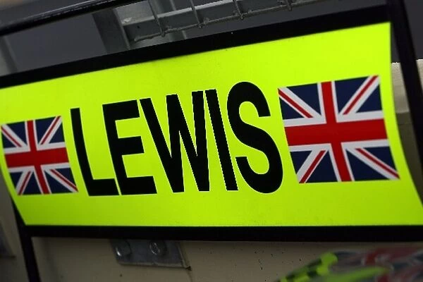 Formula One World Championship: Pitboard for Lewis Hamilton McLaren