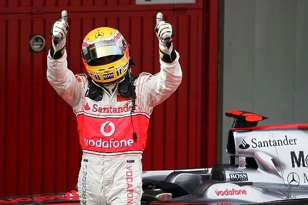 Formula One World Championship: Third place Lewis Hamilton Mclaren in parc ferme