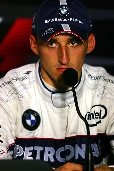 Formula One World Championship: Third place Robert Kubica BMW Sauber F1 in the post race press conference