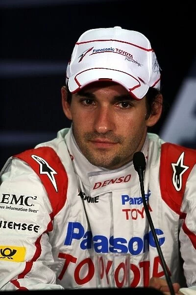 Formula One World Championship: Third placed Timo Glock Toyota in the FIA Press Conference