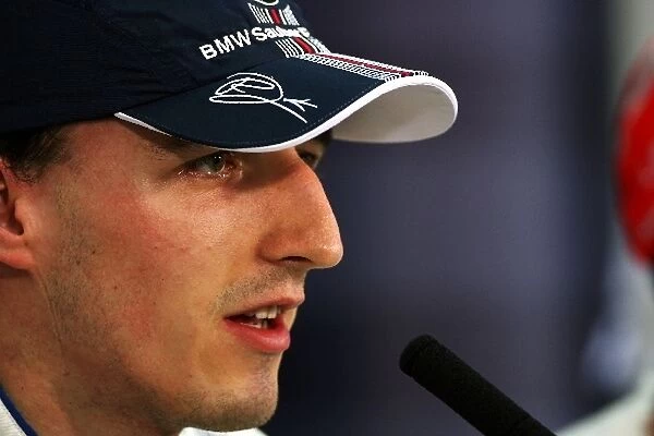 Formula One World Championship: Pole sitter Robert Kubica BMW Sauber F1 in the FIA Press Conference