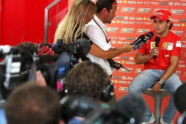 Formula One World Championship: Race retiree Felipe Massa Ferrari gives a post race press conference