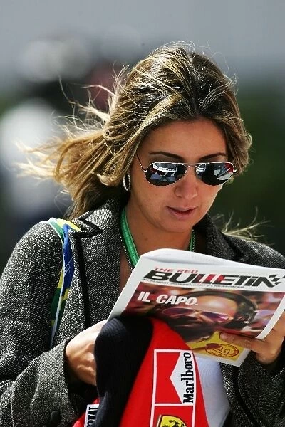 Formula One World Championship: Rafaela Bassi girlfriend of Felipe Massa Ferrari reads the Red Bulletin
