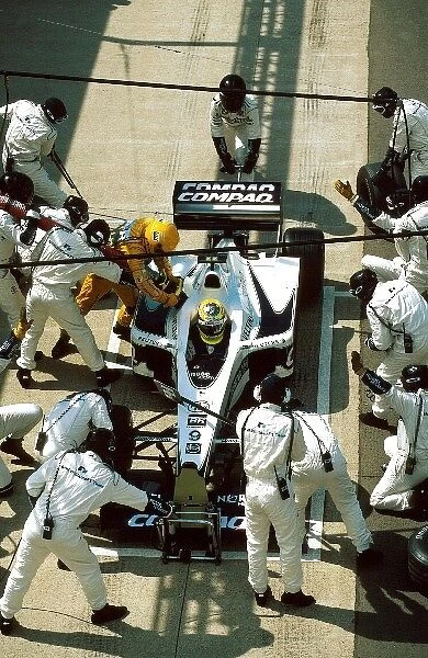 Formula One World Championship: Ralf Schumacher Williams F1 BMW FW22 makes his pitstop