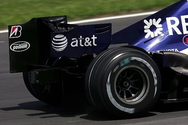 Formula One World Championship: Rear wing damage on Alex Wurz Williams