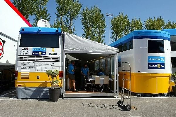 Formula One World Championship: The Renault motorhome in the paddock