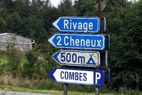 Formula One World Championship: Road signage on a section of the legendary old Spa circuit