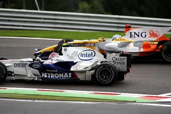 Formula One World Championship: Robert Kubica BMW Sauber F1. 08 and Fernando Alonso Renault R28