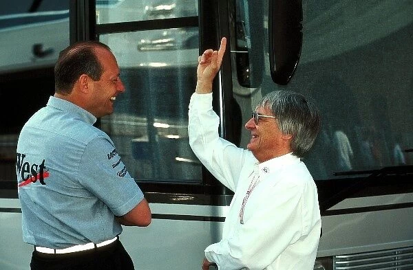 Formula One World Championship: Ron Dennis Mclaren Boss and right Bernie Ecclestone F1 Supremo