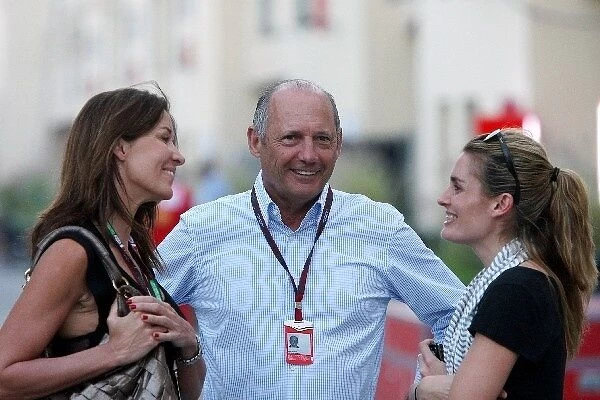 Formula One World Championship: Ron Dennis McLaren Executive Chairman with his partner and Maria De La Rosa, right