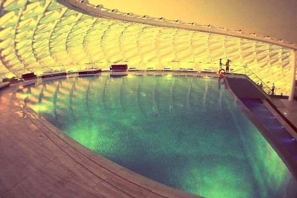 Formula One World Championship: The roof top pool in the Yas Hotel