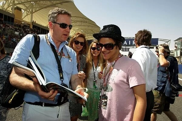 Formula One World Championship: Rory Bremner Impressionist with Jamie Cullum Musician on the grid