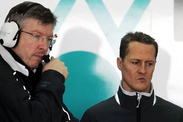 Formula One World Championship: Ross Brawn Mercedes GP Team Principal with Michael Schumacher Mercedes GP