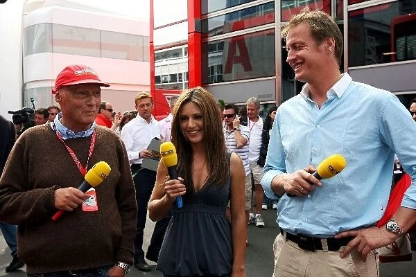 Formula One World Championship: RTL TV Commentators Niki Lauda, Nazan Eckes and Florian Konig