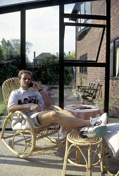 Formula One World Championship: Rubens Barrichello Jordan relaxes at his house in England