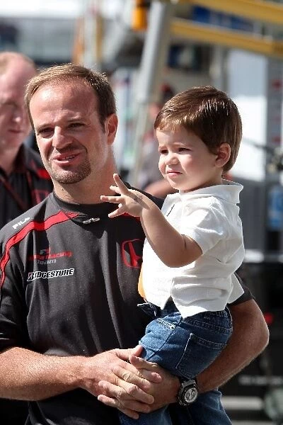 Formula One World Championship: Rubens Barrichello Honda Racing F1 Team with his son Fernando