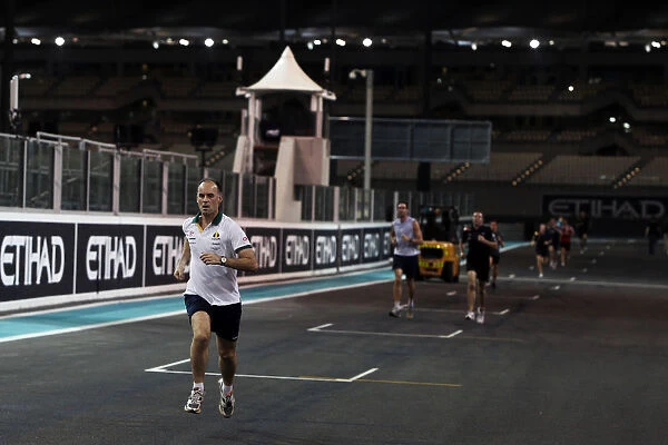Formula One World Championship: Runner at the finish of the Runthattrack group run
