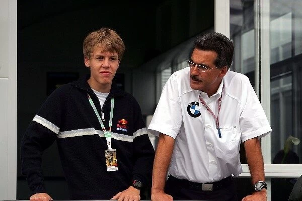 Formula One World Championship: Sebastian Vettel with Dr Mario Theissen BMW Motorsport Technical Director