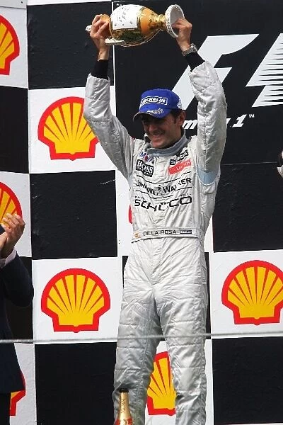 Formula One World Championship: second place Pedro de la Rosa McLaren on the podium