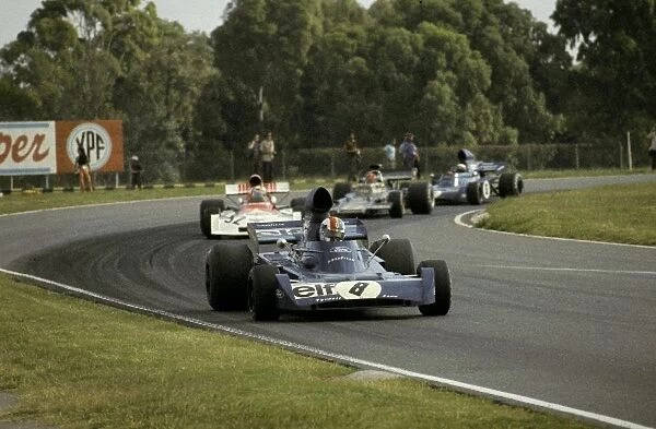 Formula One World Championship: Second placed Francois Cevert Tyrrell 006 leads the race from pole sitter Clay Regazzoni BRM P160D, who finished