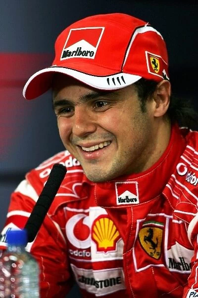 Formula One World Championship: Second placed Felipe Massa Ferrari in the FIA Press Conference