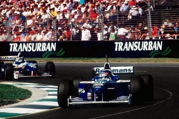 Formula One World Championship: Second placed Jacques Villeneuve Williams FW18, who took pole position on his GP debut and led most of the race