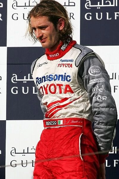 Formula One World Championship: Second placed Jarno Trulli Toyota on the podium
