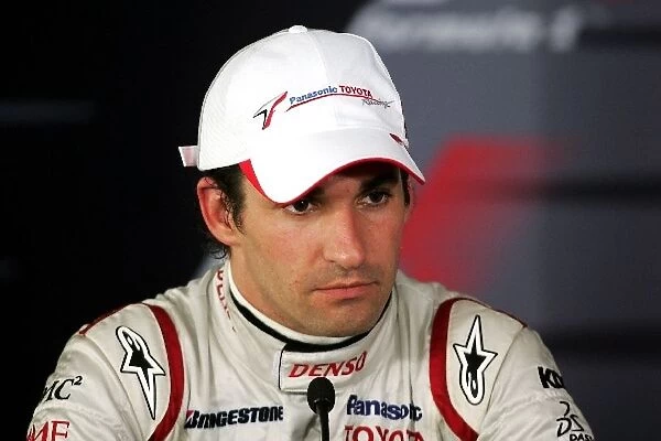 Formula One World Championship: Second placed Timo Glock Toyota in the FIA Press Conference