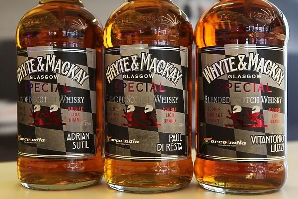 Formula One World Championship: Special limited edition bottles of Whyte & Mackay whisky featuring the names of the Force India F1 Team drivers