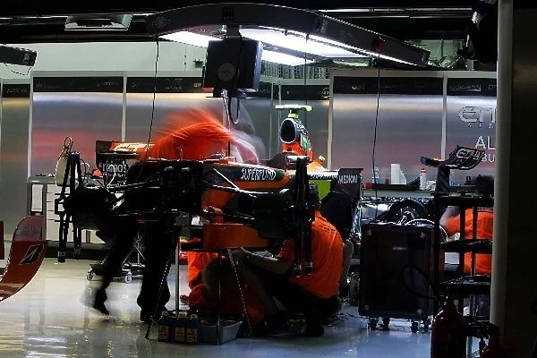 Formula One World Championship: Spyker garage at night