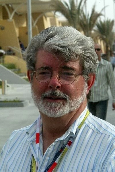 Formula One World Championship: Star Wars Director George Lucas in the paddock