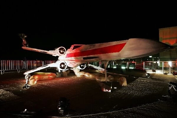 Formula One World Championship: The Star Wars X-Wing fighter at night