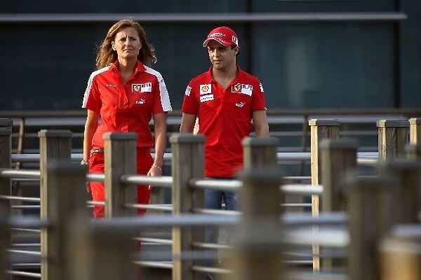 Formula One World Championship: Stefania Bocchi with Felipe Massa Ferrari
