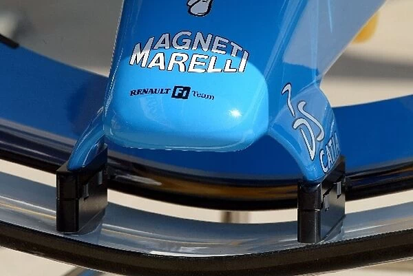 Formula One World Championship: Strange devices on the front wing of a Renault R23B