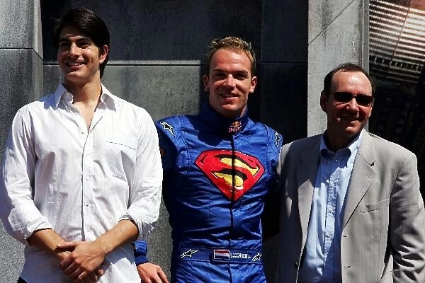 Formula One World Championship: Superman Returns actors Brandon Routh Actor; Robert Doornbos Red Bull Racing Third Driver and Kevin Spacey Actor