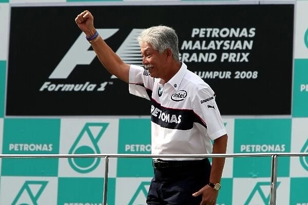 Formula One World Championship: Tan Sri Dato Sri Mohd Hassan Marican, President of Petronas on the podium