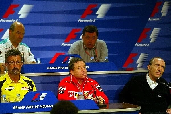 Formula One World Championship: Team Personnel in the FIA Press Conference Peter Sauber Sauber, Patrick Faure Renault, Eddie Jordan Jordan, Jean Todt Ferrari