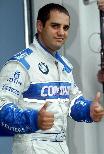 Formula One World Championship: Thumbs up from pole sitter Juan Pablo Montoya Williams