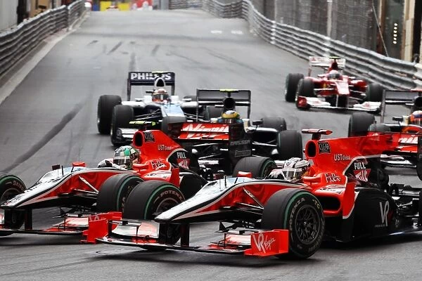 Formula One World Championship: Timo Glock Virgin Racing VR-01 and Lucas di Grassi Virgin Racing VR-01