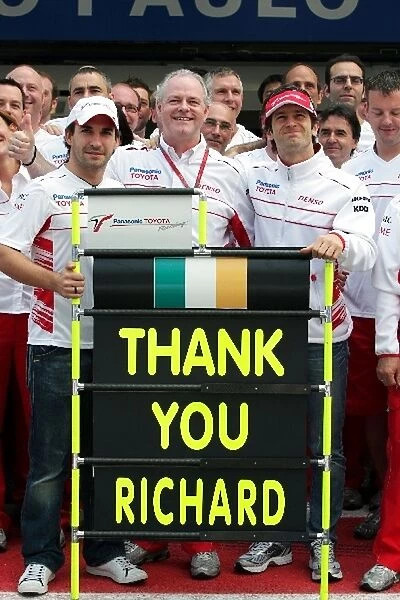 Formula One World Championship: The Toyota team thank Richard Cregan Toyota General Manager F1 Operations as he leaves the team