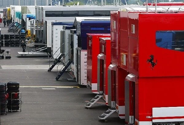 Formula One World Championship: Trucks in the paddock