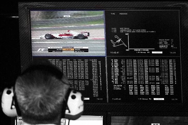 Formula One World Championship: Tsutomu Tomita Chairman of Toyota Racing and Toyota Team Principal watches Ralf Schumacher Toyota TF106