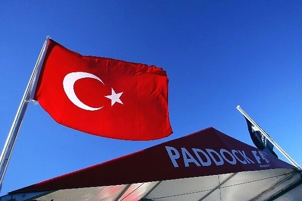Formula One World Championship: The Turkey flag flies in the paddock