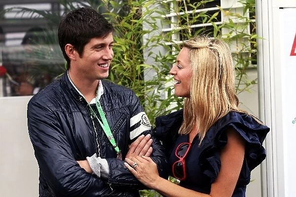 Formula One World Championship: Vernon Kay TV Presenter with his wife Tess Daly TV Presenter